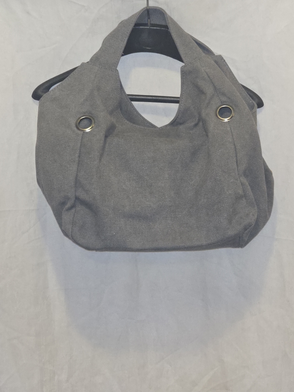 Canvas Hobo Bag With Attached Key Fob View 2